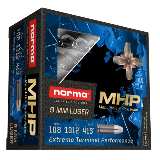 NORMA 9MM AMMO 108 GRAIN MHP - 20RDS